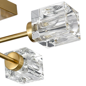 Trieste Gold Semi Flush Mount Ceiling Light Glass Shade Ceiling Sputnik Chandelier